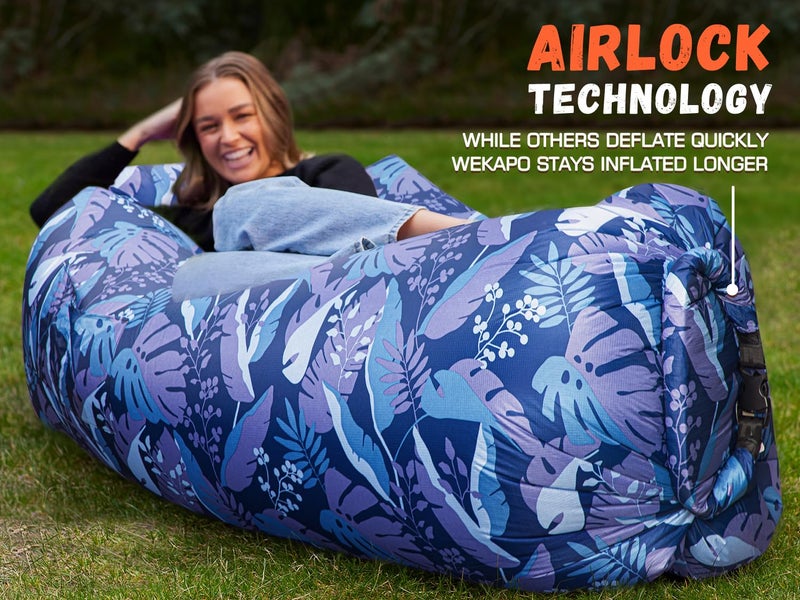 WEKAPO Inflatable Couch Air Lounger Chair - Camping & Beach Accessories, Portable Blow up Sofa for Hiking, Lawn, Indoor/Outdoor Movies & Music Festivals. Lightweight and Easy to Set Up Air Hammock - Image 5